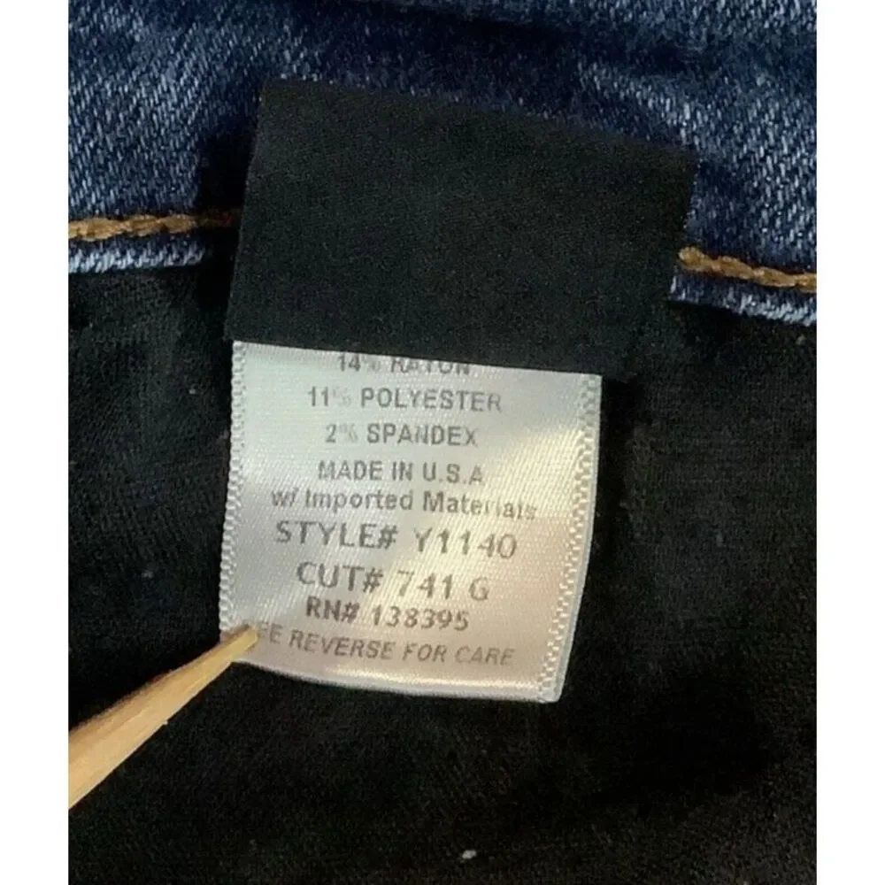 Flying monkey platinum jeans Women's Size 29 Skinny Embroidery Flower Distressed - Picture 12 of 13